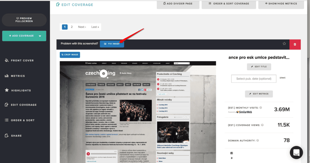 New Feature: Broken automated screenshot? Swap it for another one. Magic.