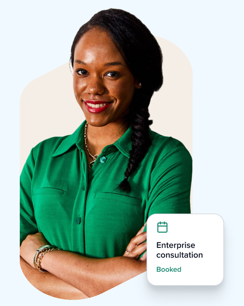 Happy person with an Enterprise consultation booked