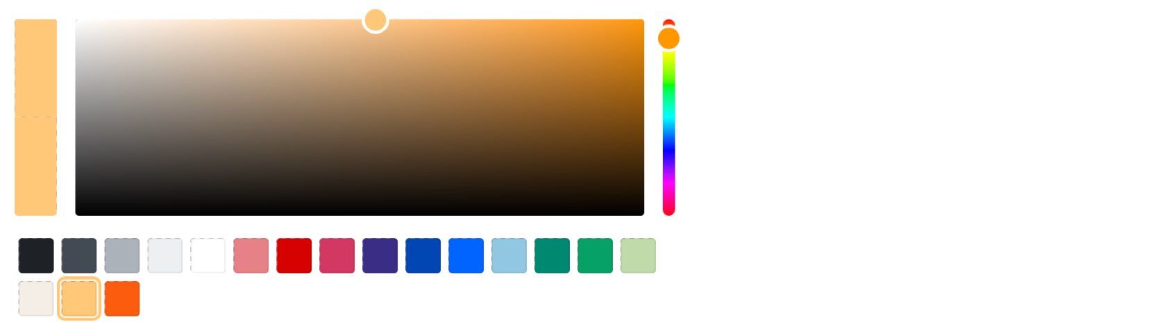 Colour picker with default colour palette