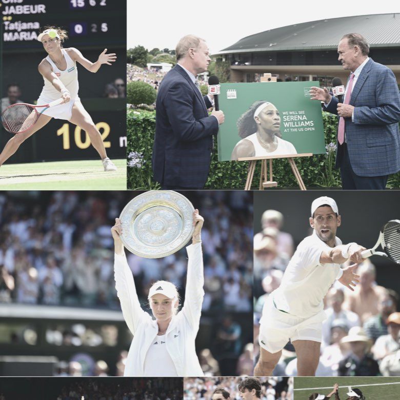 Collage of Wimbledon photos and action shots